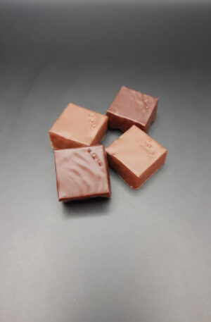 Gianduja, une pâte de noisettes délicatement mélangée au chocolat.